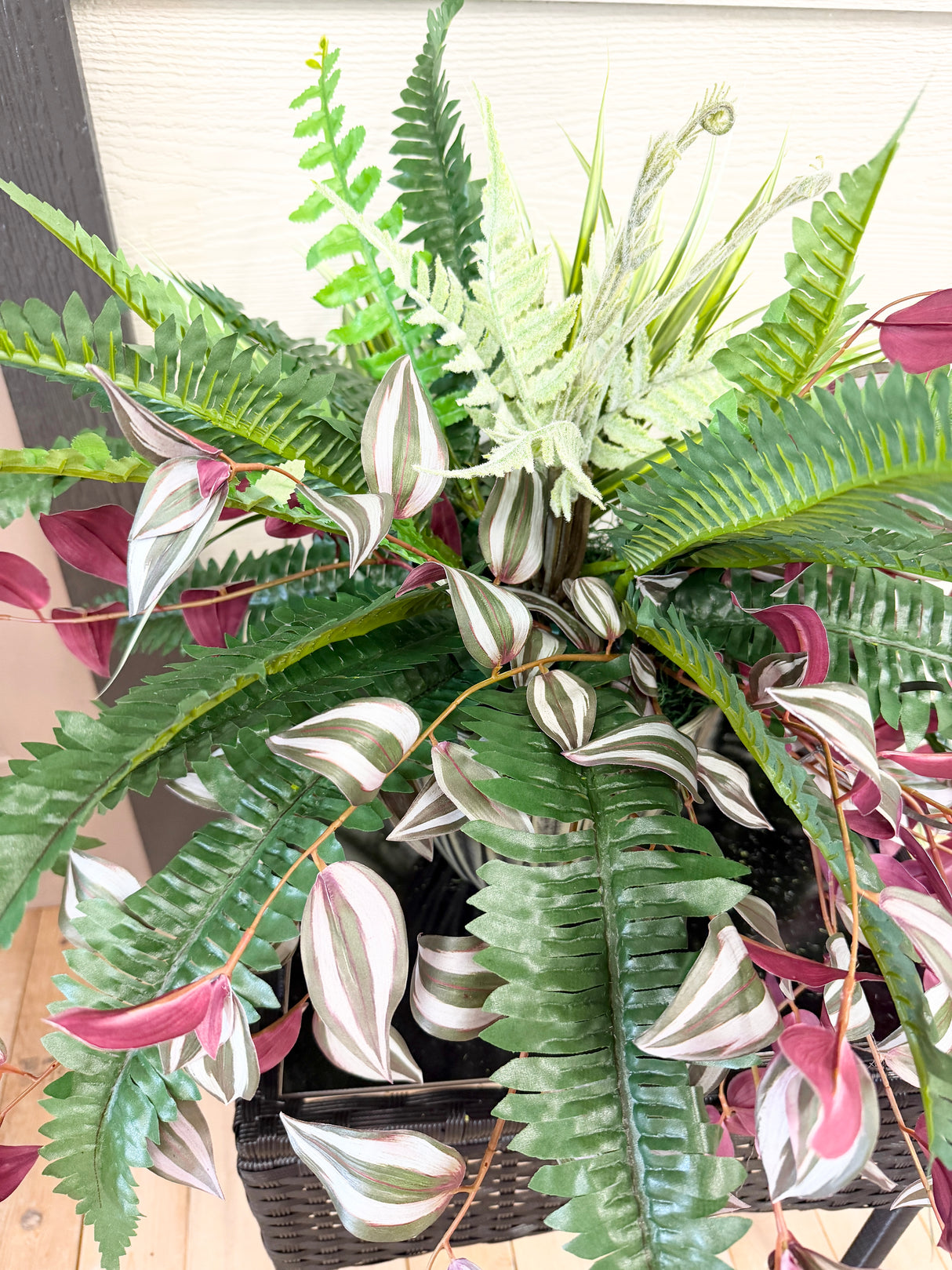 27" UV Protected Burgundy Falls Porch Pot