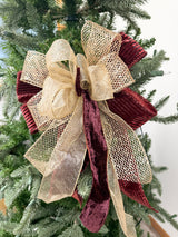 17" Burgundy Sparkle Bow