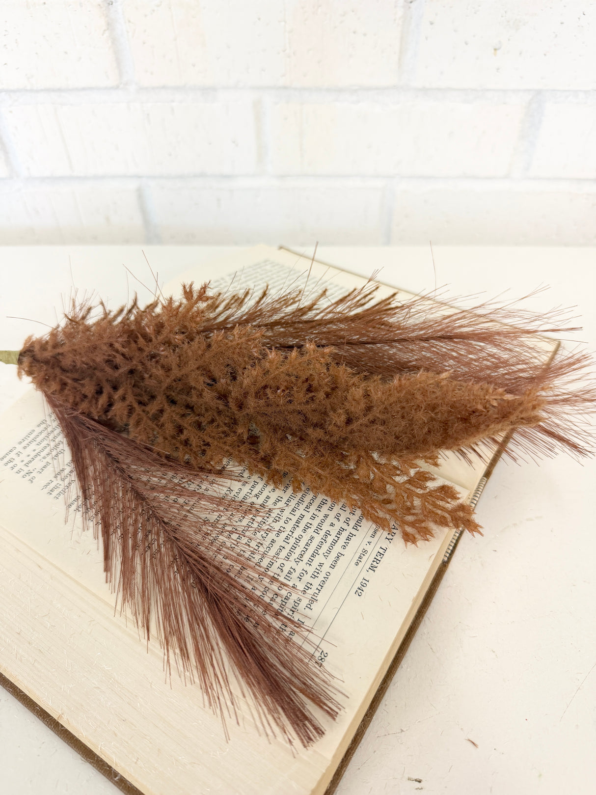 Flocked Feather Pine Pick