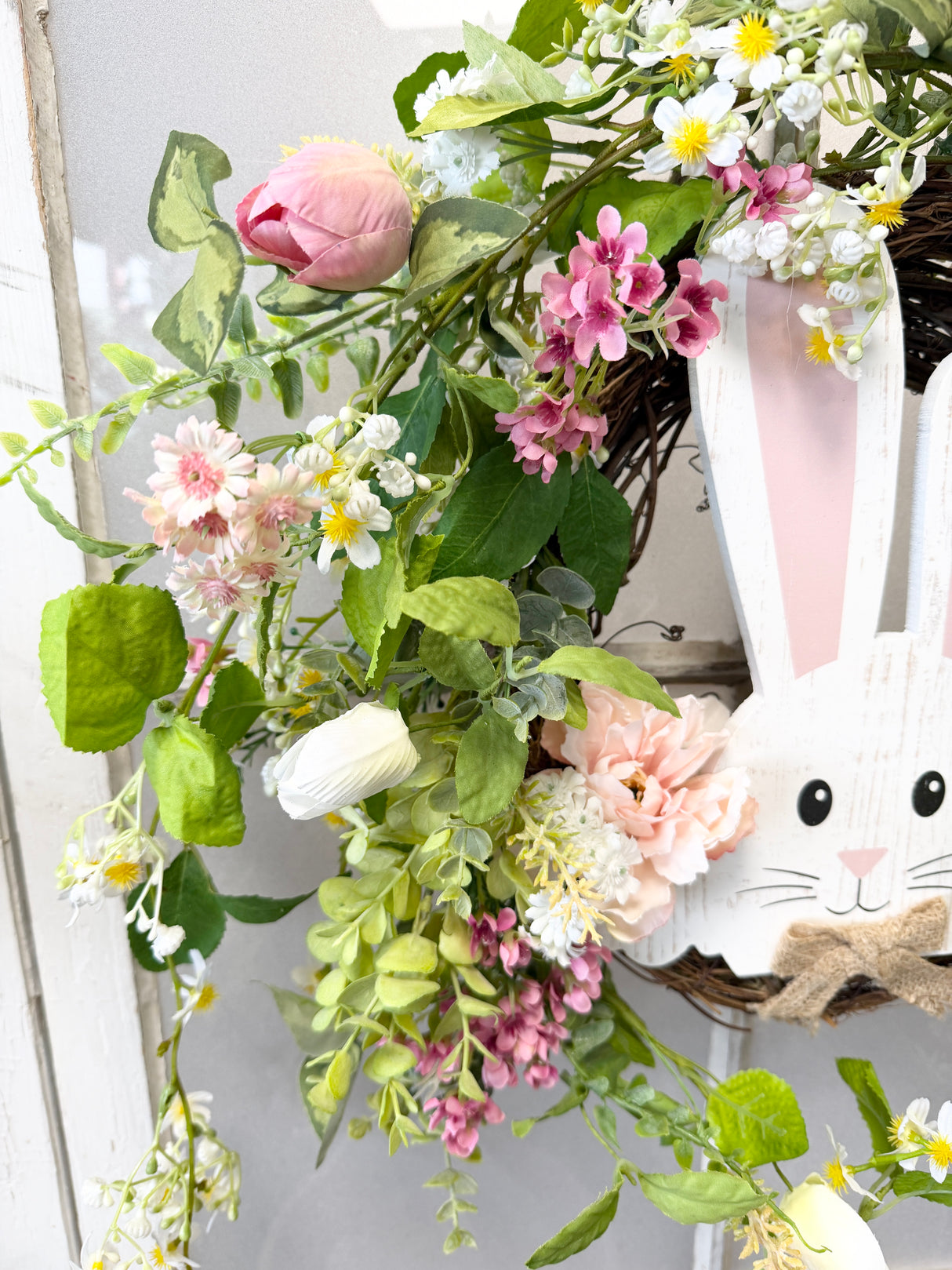 18" Spring Green Bunny Wreath