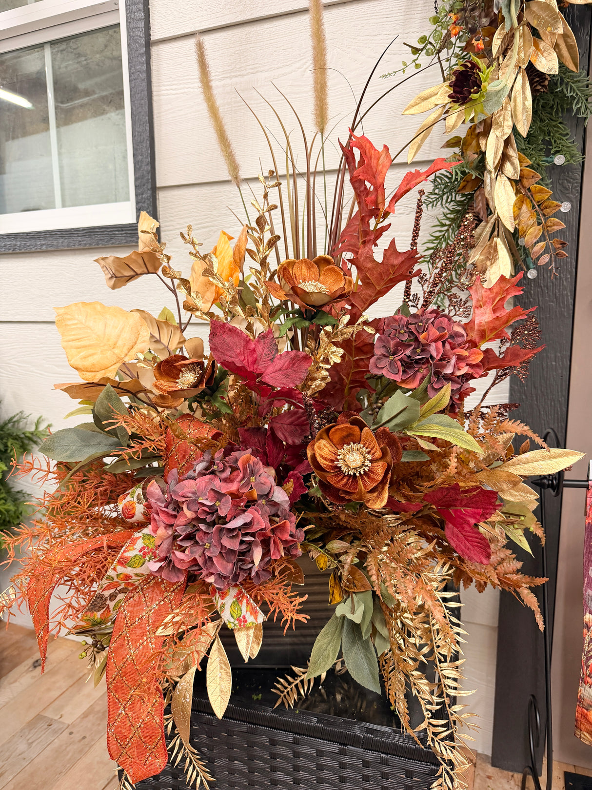 33" Fires of Fall Porch Pot