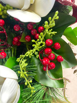 34" Magnolia Christmas Grace Teardrop Swag Design 2