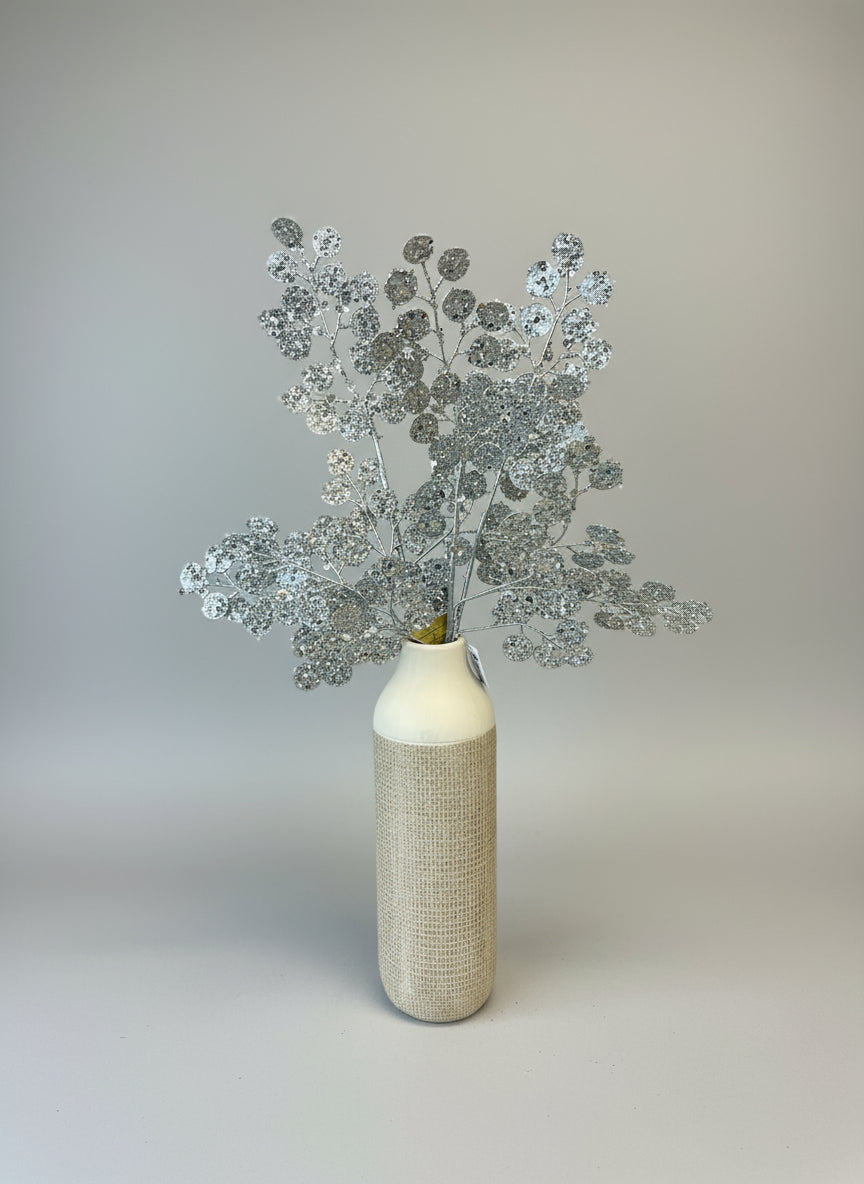 Silver Sparkles Leaf Spray