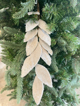 Platinum Iced Leaves Spray