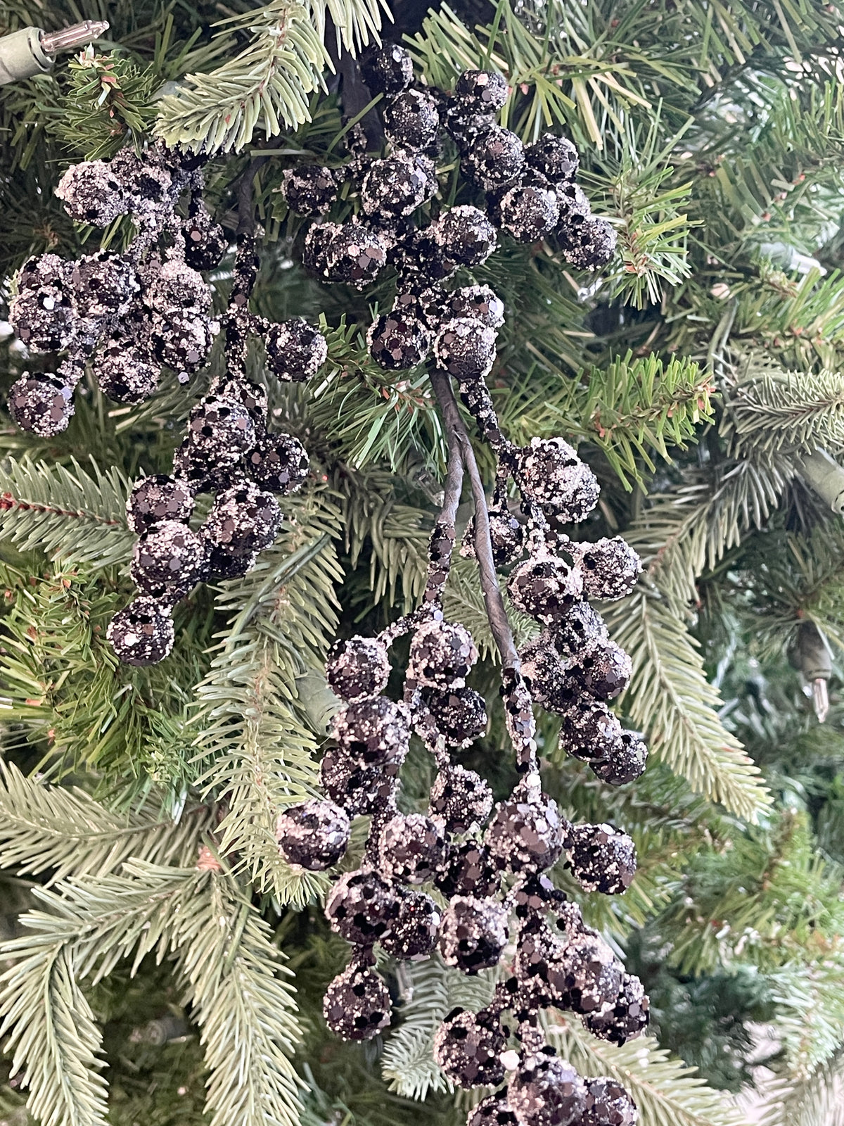 Black Glitter Berry Spray