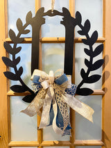 15" Denim and Lace Bow