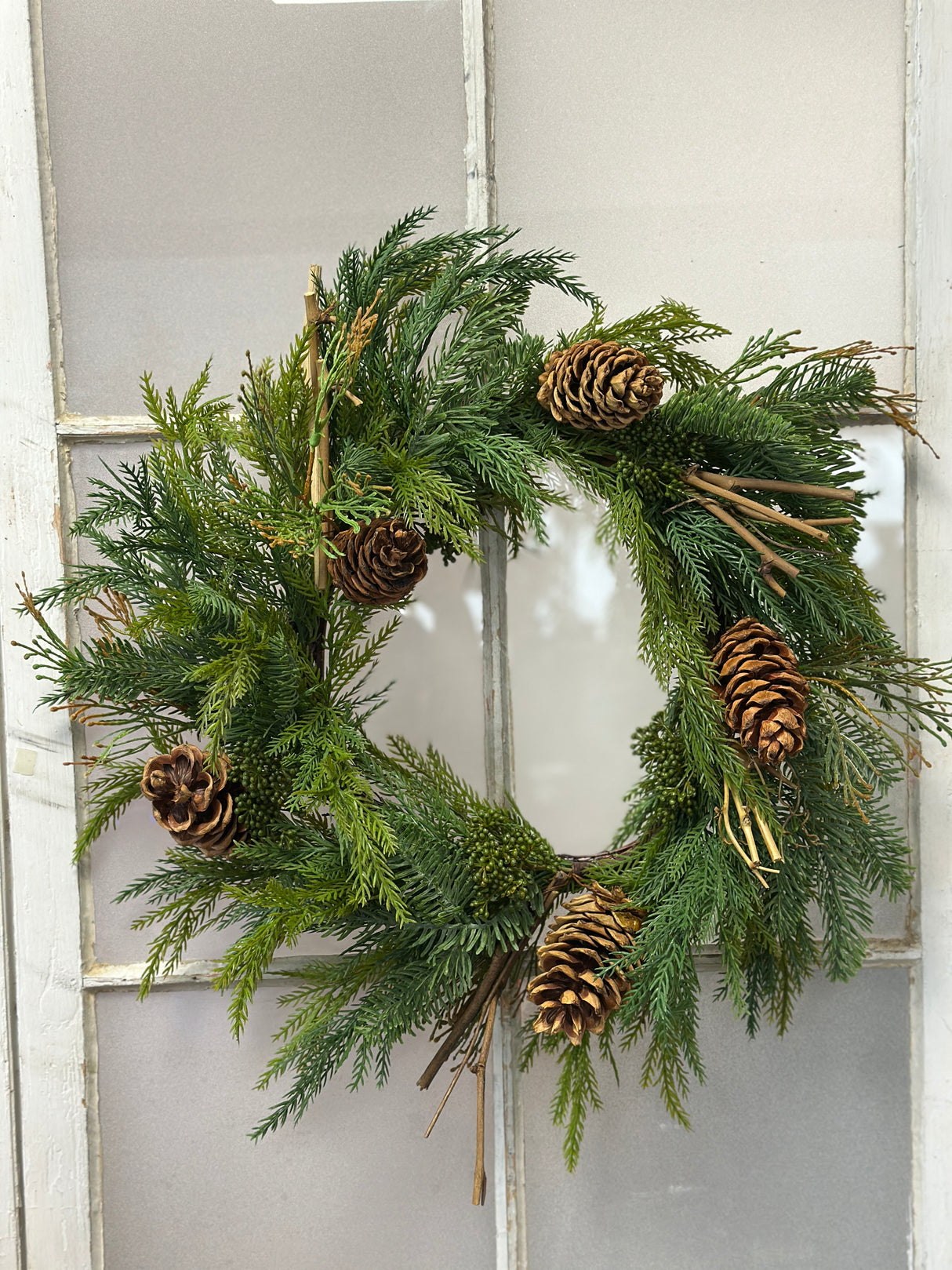 22" Real Touch Fine Pine Wreath