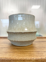 Tall Many Layers Tan Stoneware Planter