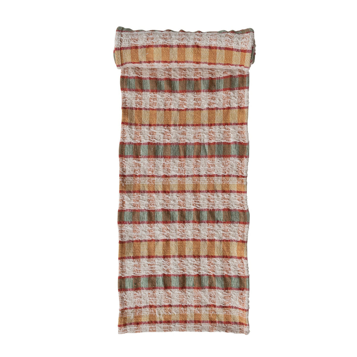 Woven Cotton Slub & Wool Striped Table Runner