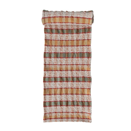 Woven Cotton Slub & Wool Striped Table Runner