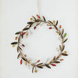 Metal Leaves & Acrylic Bead Berries Wreath