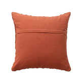 Rust Woven Fabric Chenille Waffle Weave Pillow