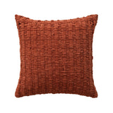 Rust Woven Fabric Chenille Waffle Weave Pillow