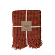 Rust Woven Fabric Chenille Waffle Weave Throw