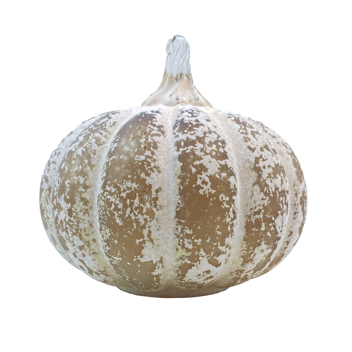 Cream Hand-Blown Glass Pumpkin