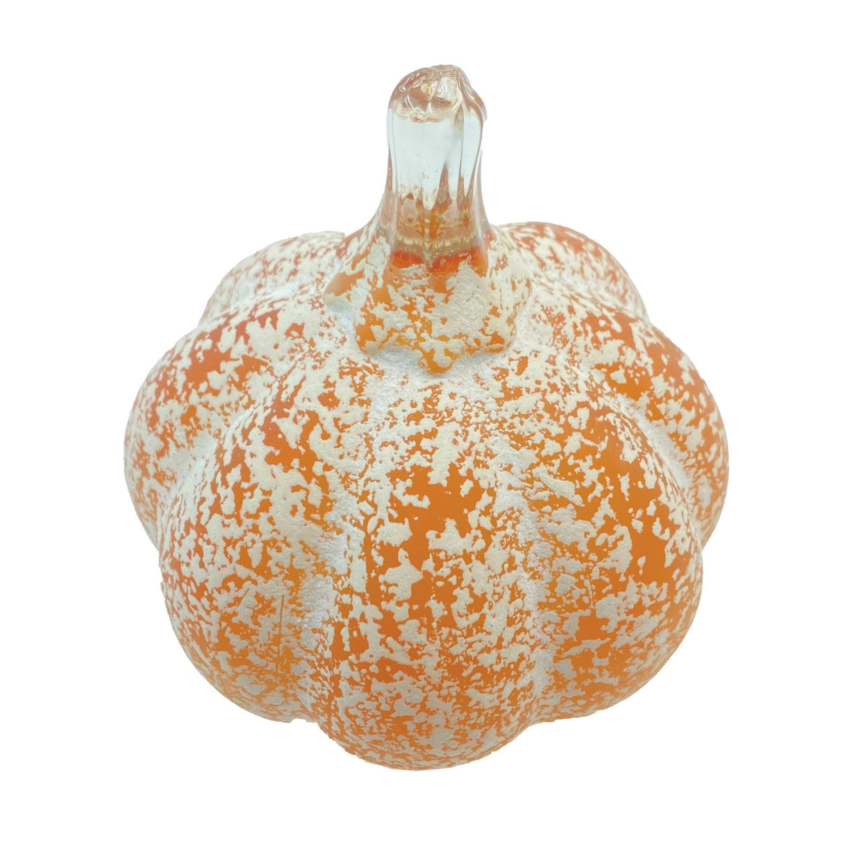 Orange Hand-Blown Glass Pumpkin