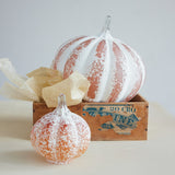 Orange Hand-Blown Glass Pumpkin