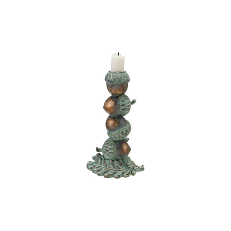 Resin Stacked Acorns Taper Holder