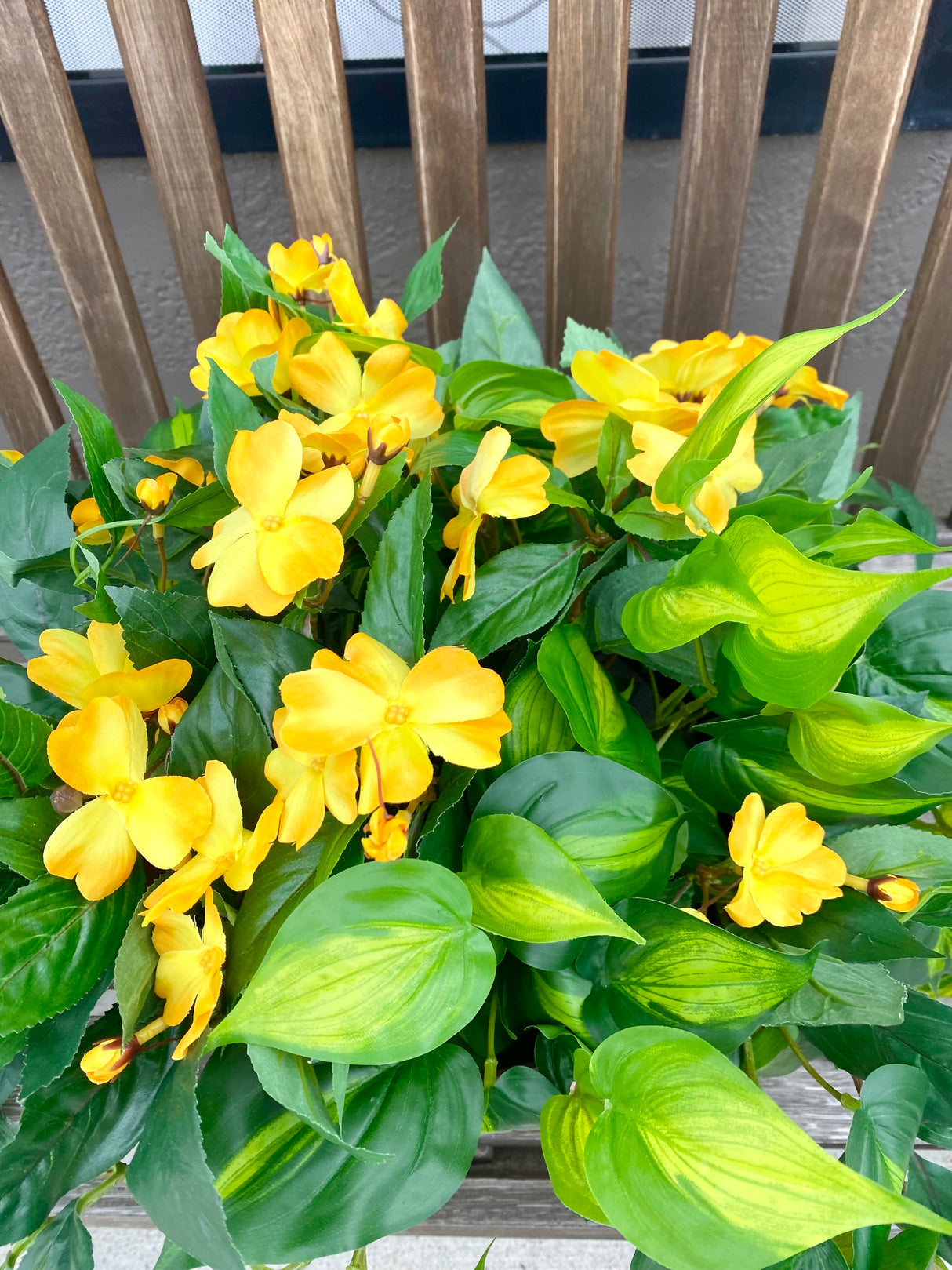 17" UV Protect Yellow Impatiens Pot Filler