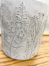 Straight Full Wildflower Cement Pot