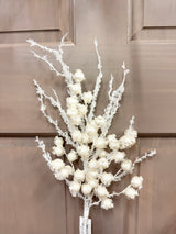 White Iced Berry Twig Spray
