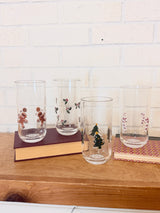Acrylic Drinking Glass with Embedded Holiday Icons - 4 Styles