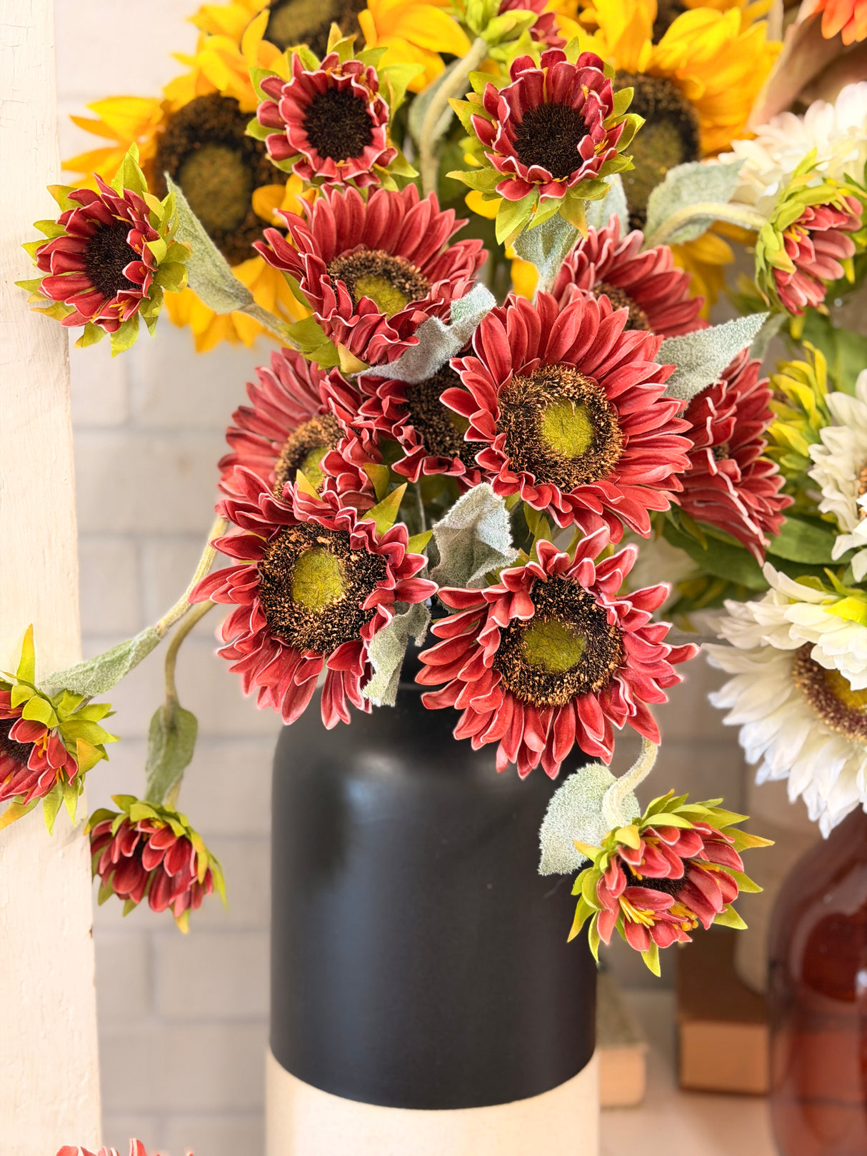 Spice Real Touch Double Sunflower Stem