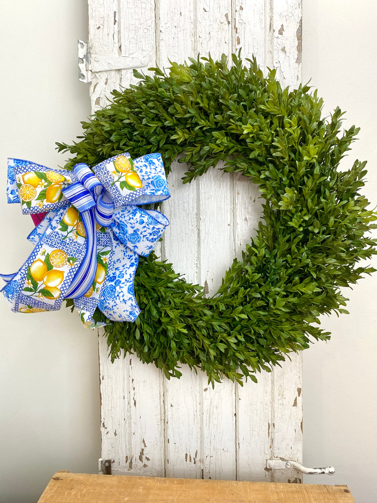 10" Blue Citrus Garden Bow