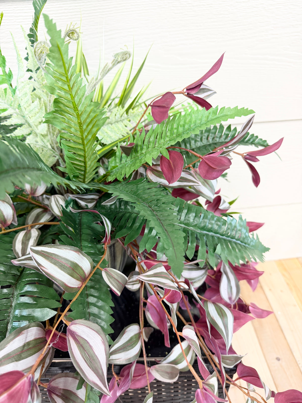 27" UV Protected Burgundy Falls Porch Pot