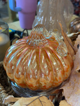 Harvest Hollow Small Glass Pumpkin