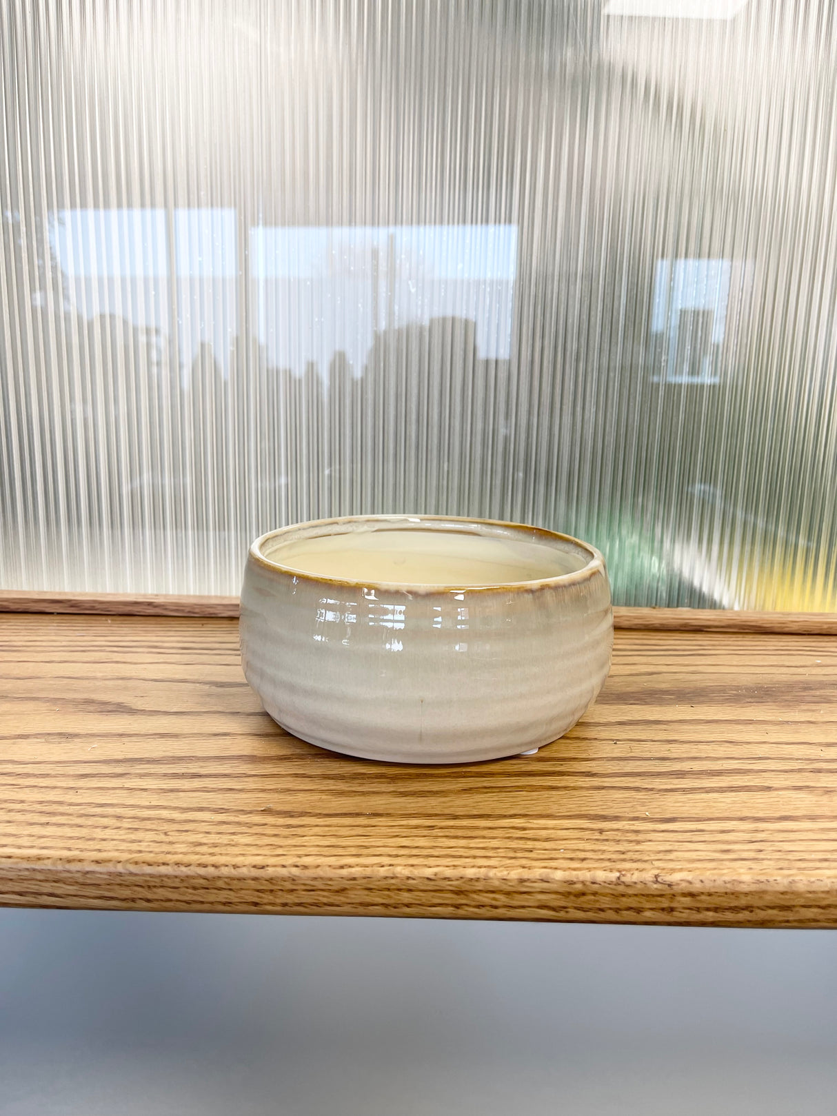 Tan Stoneware Mini Pot