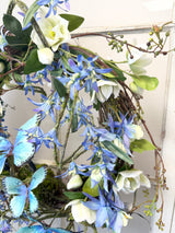 24" Bluebell Butterfly Bliss Wreath