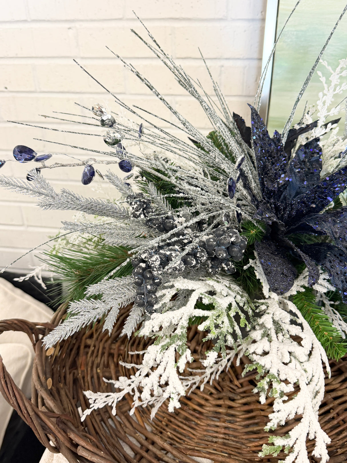 27" Bejeweled Poinsettia Centerpiece