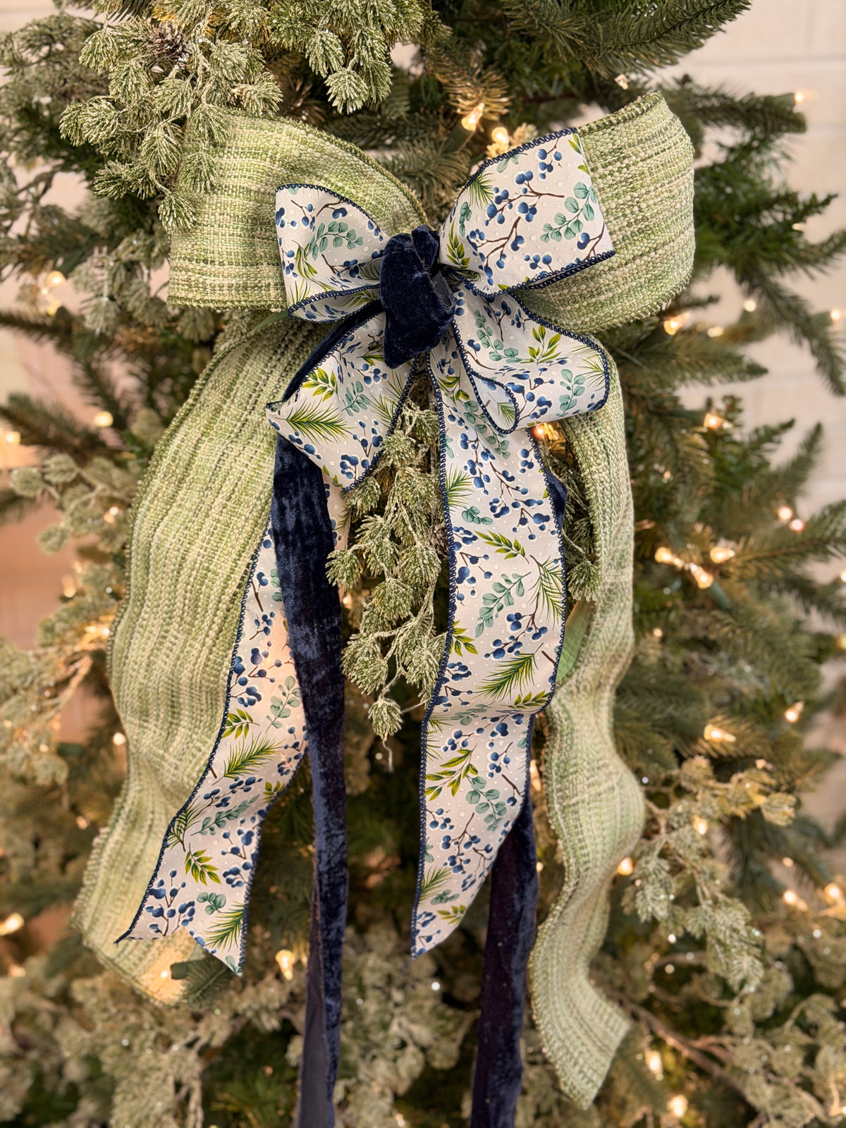 Frosted Evergreen Bow