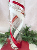 Red Swirl Glass Vase