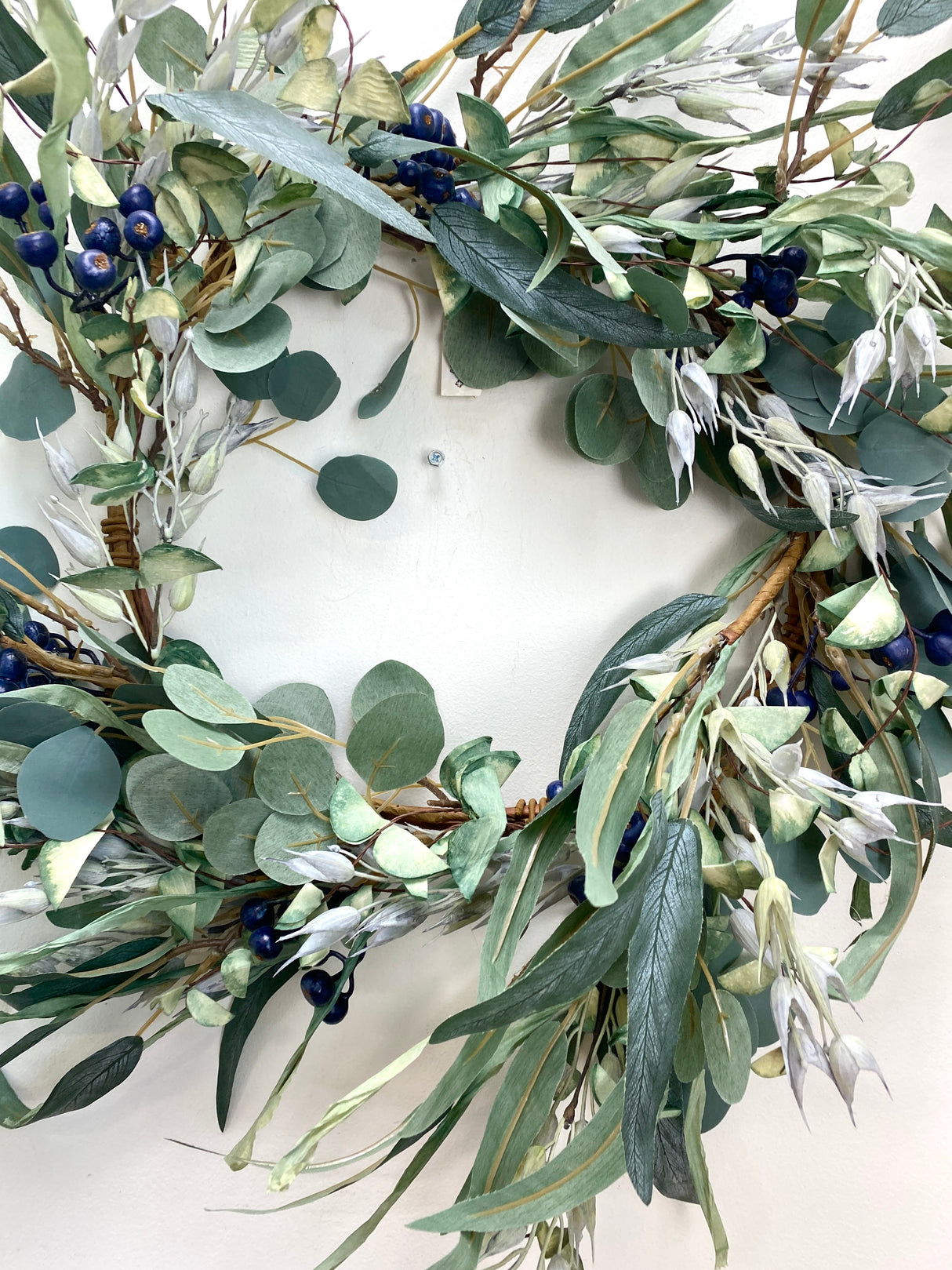 24" Eucalyptus Oats & Blueberry Wreath