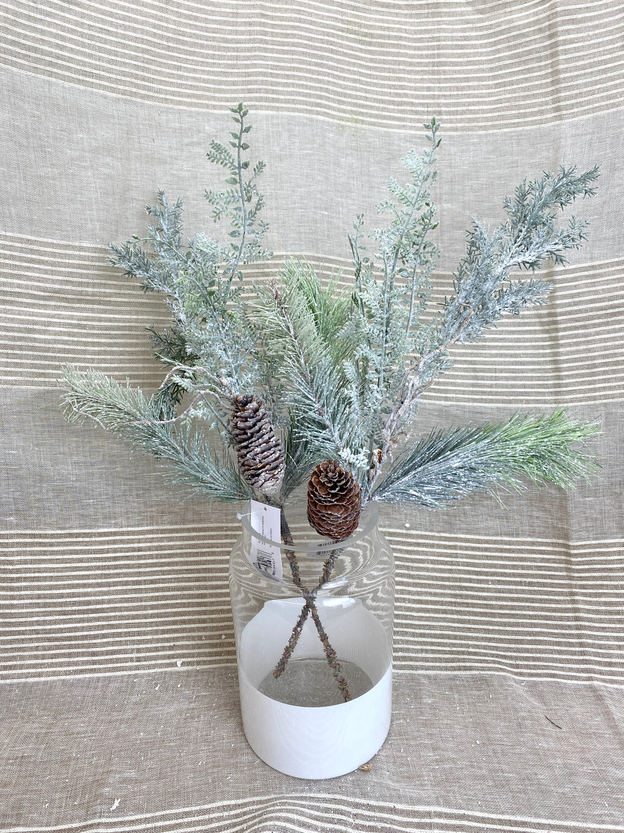 Snowflake Frosted Pine Pick