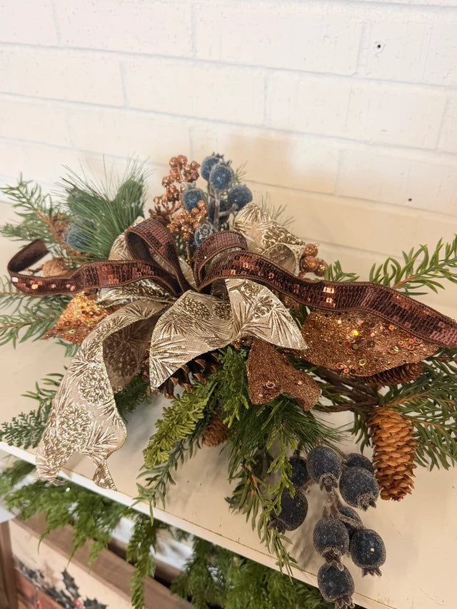 30" Pinecone Sparkle Swag