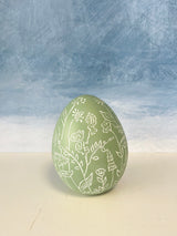 Painted Resin Floral Egg - 2 Sizes