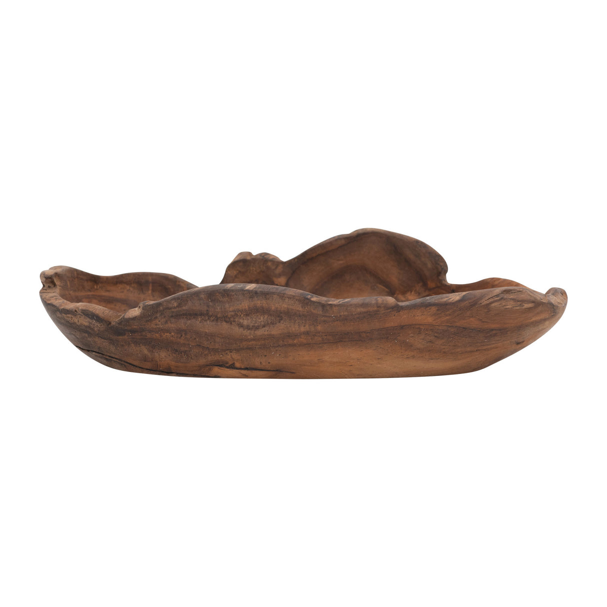 Decorative Teak Wood Oblong Bowl
