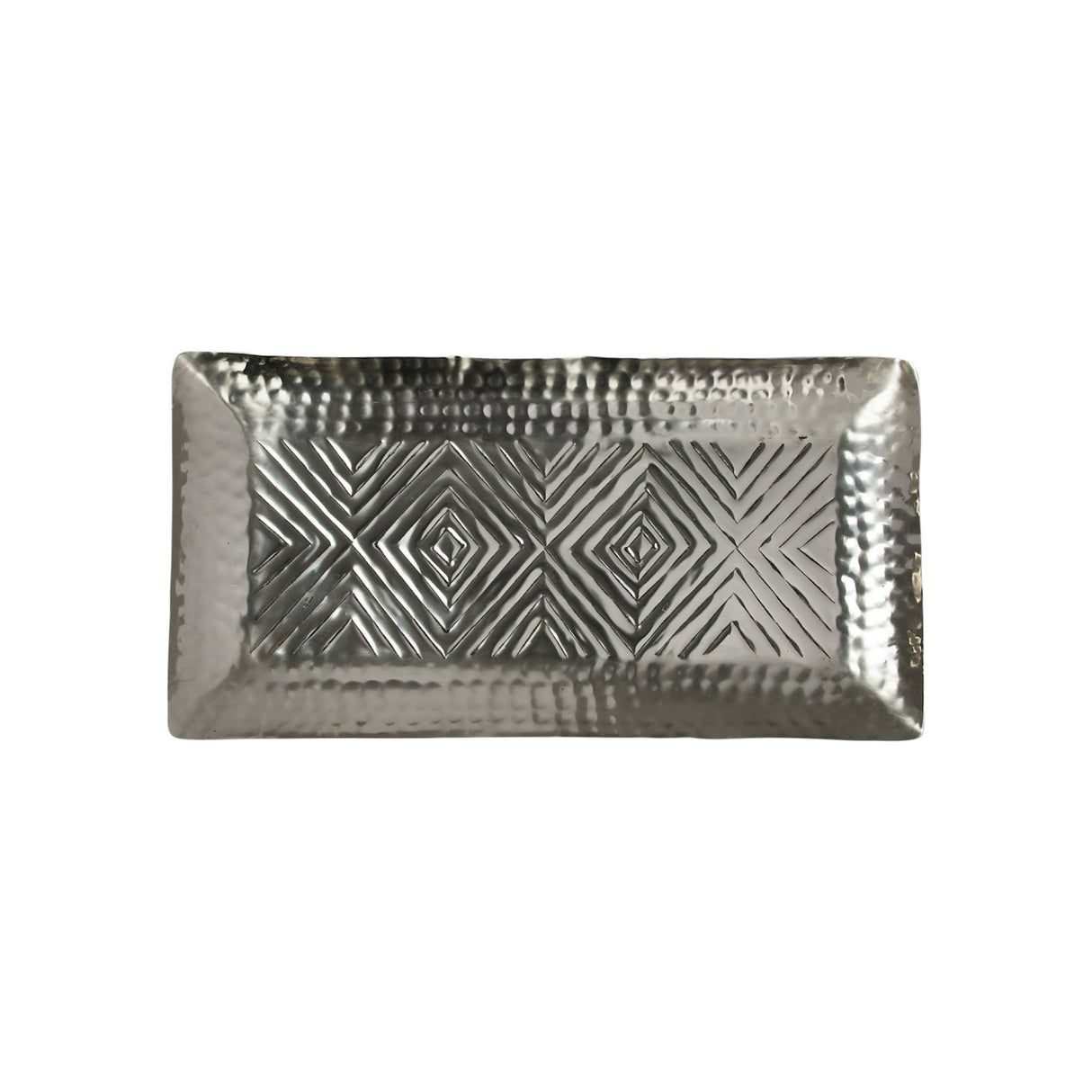 Stamped Antique Silver Aluminum Tray