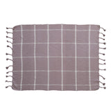 Woven Cotton Slub Throw w/ Grid Pattern