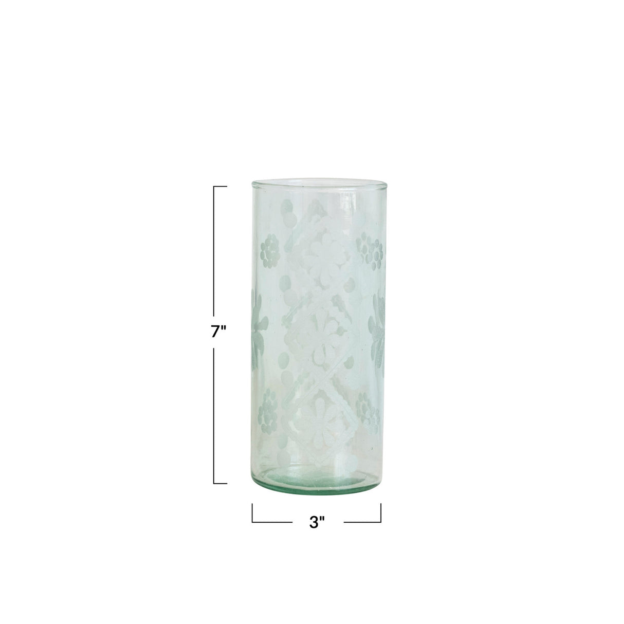 Recycled Etched Glass Vase