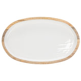 White Enameled Mango Wood Tray