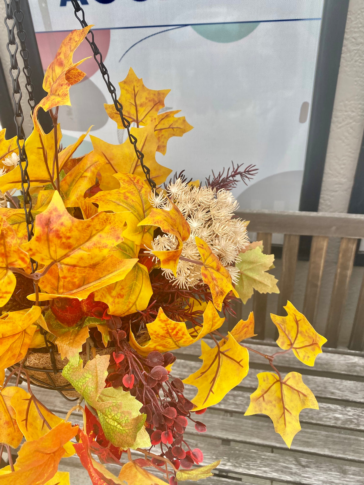 22" Fall Sunset Hanging Basket