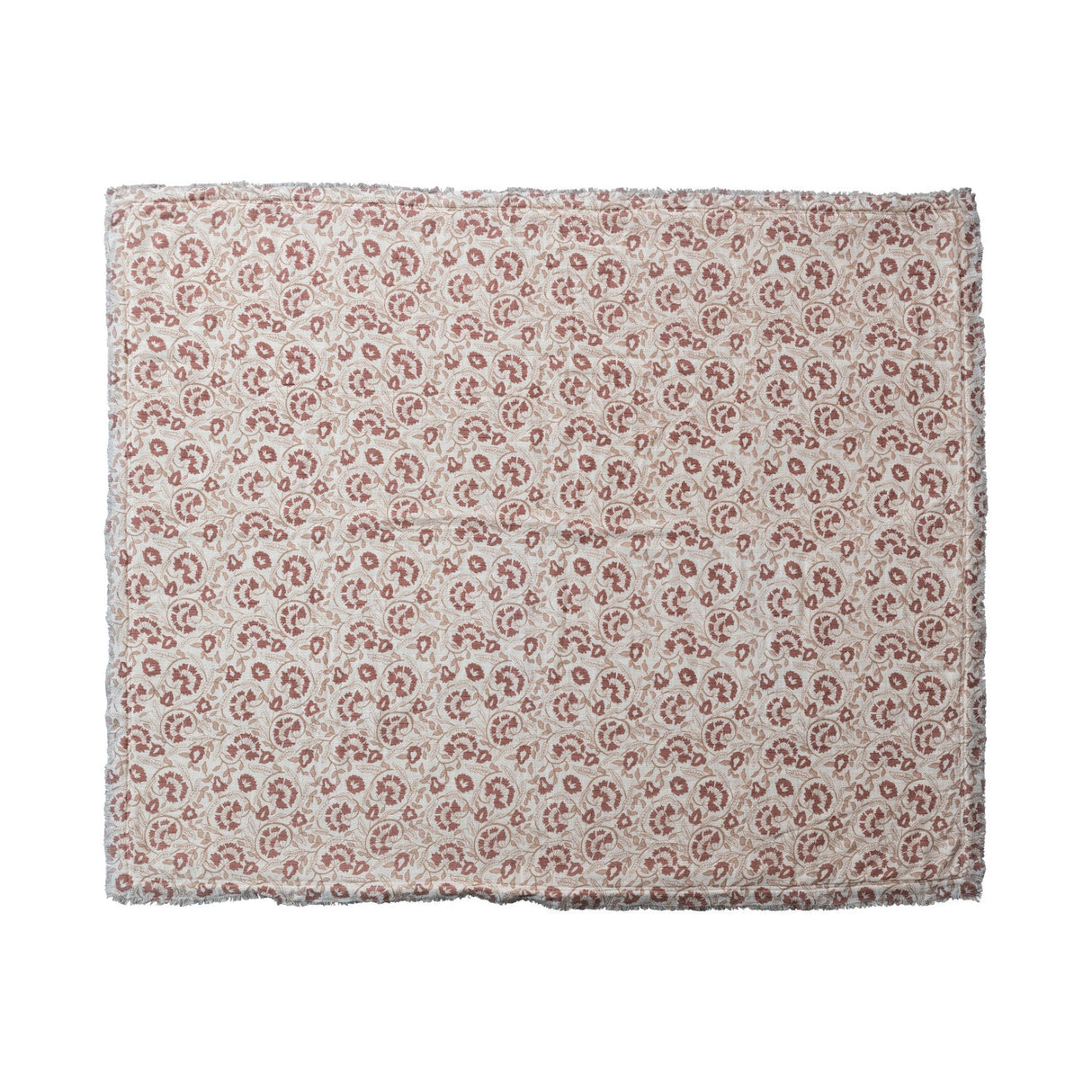 Sherpa Back Printed Cotton Throw