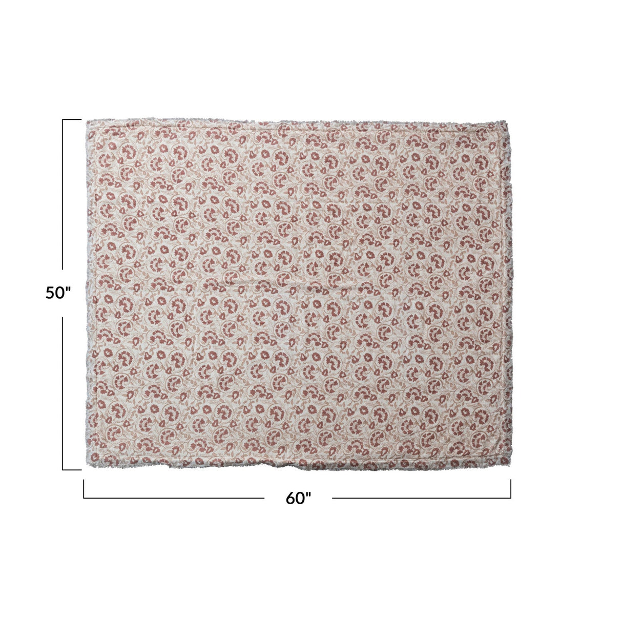 Sherpa Back Printed Cotton Throw