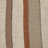 Cream Square Woven Linen Pillow w/ Stripes