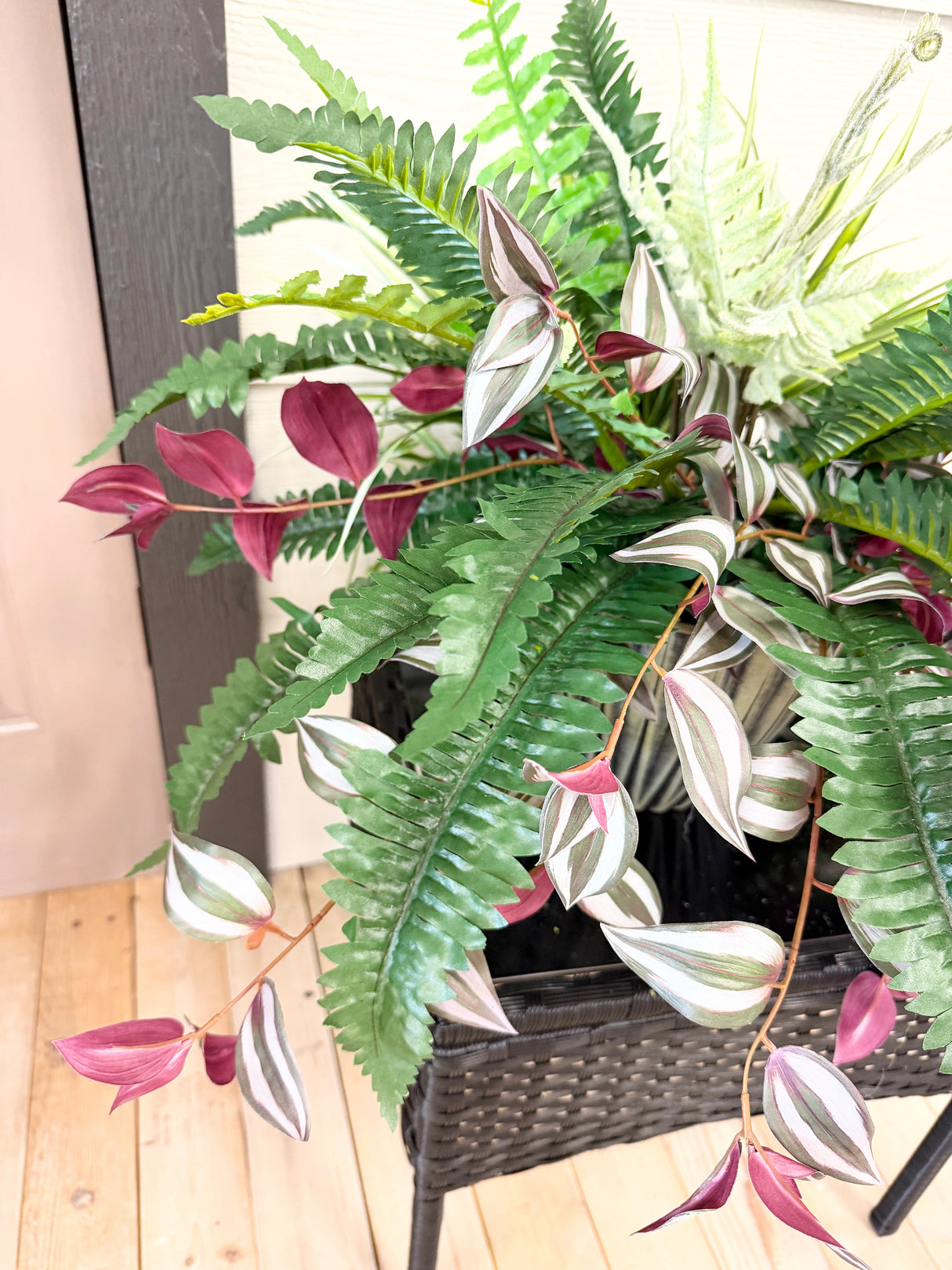 27" UV Protected Burgundy Falls Porch Pot