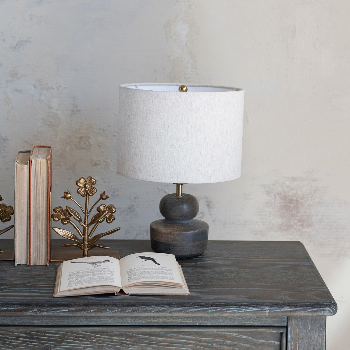 Grey Washed Mango Wood Table Lamp